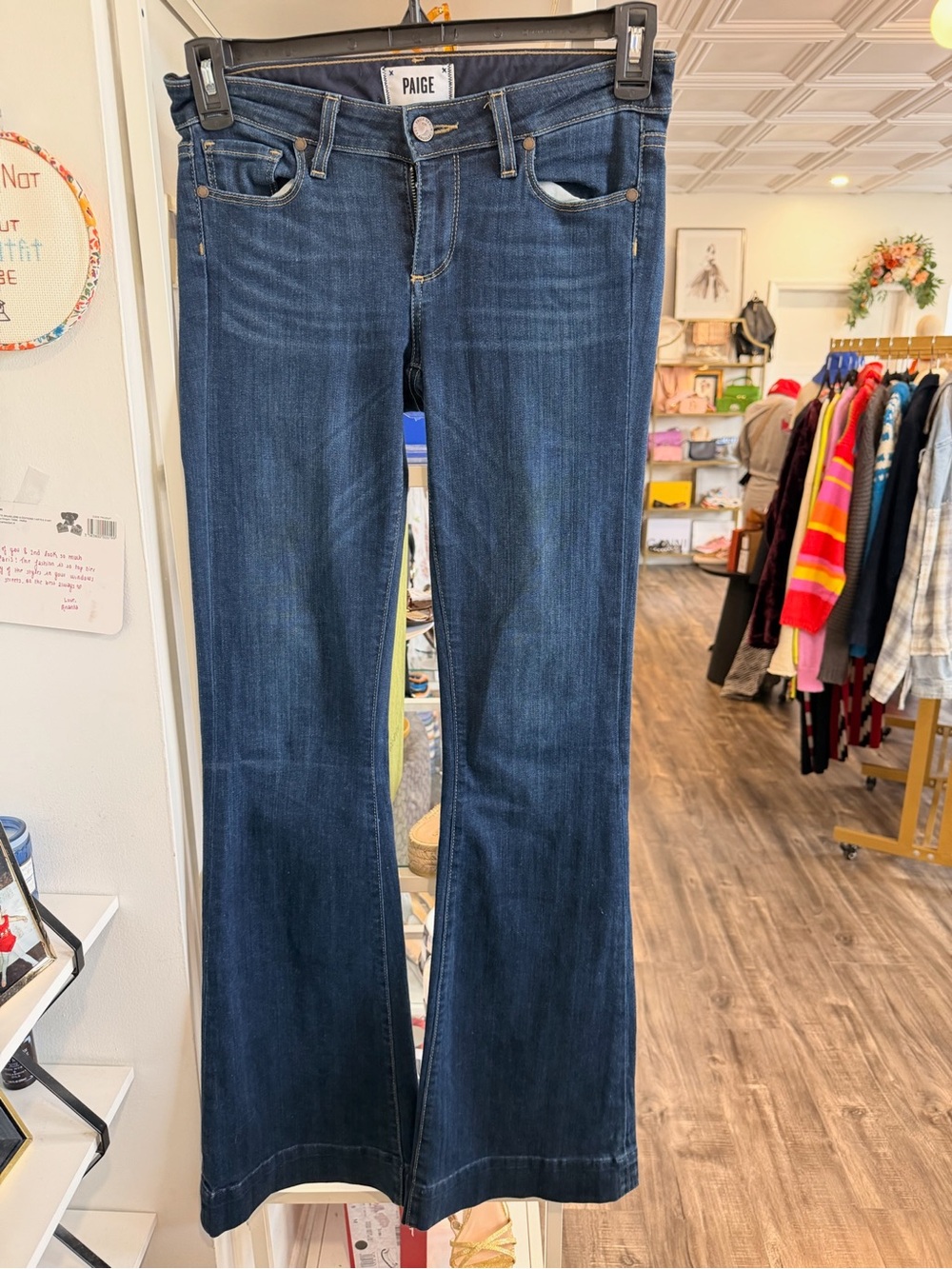 PAIGE Indigo Flare Jeans — Dark Wash Wide Leg